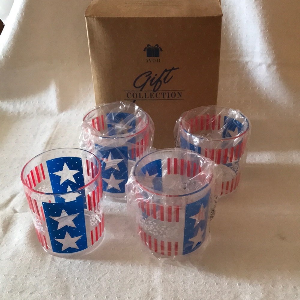 Avon Star Spangled Acrylic Tumbler’s - Set of 4 new in box